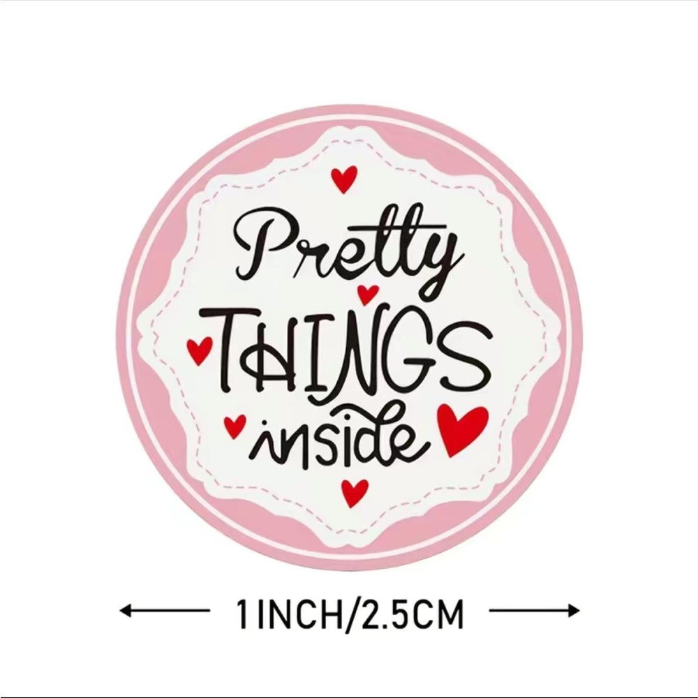 500 Roll Pretty Things Inside 1” Round Stickers PRICE IS FIRM - Picture 2 of 3